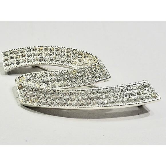 NWOT Estate Signed Napier Ribbon "Z" Rhinestone Brooch Bright Shiny - Picture 1 of 9